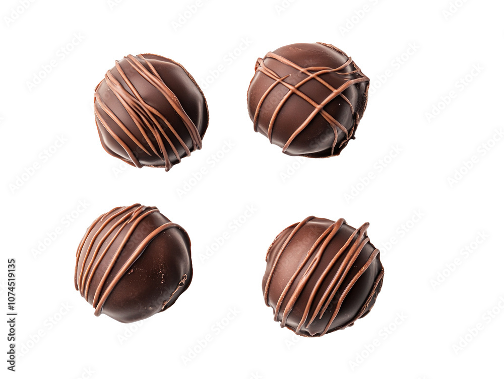 Fototapeta premium Gourmet Chocolate Truffles with Drizzle Design