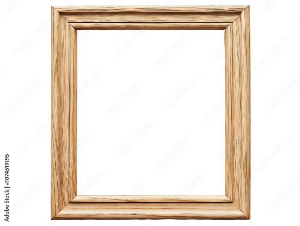 Empty Wooden Picture Frame on transparent Background Empty Wooden Picture Frame on transparent Background