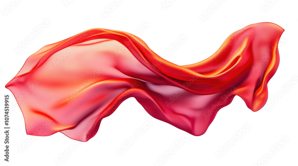 Flowing Red Fabric on transparent Background Flowing Red Fabric on transparent Background