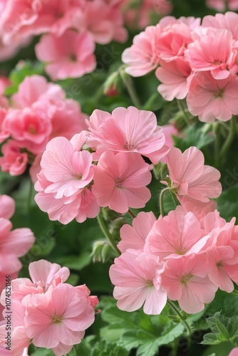 A close-up view of a bunch of pink flowers with intricate details and texture