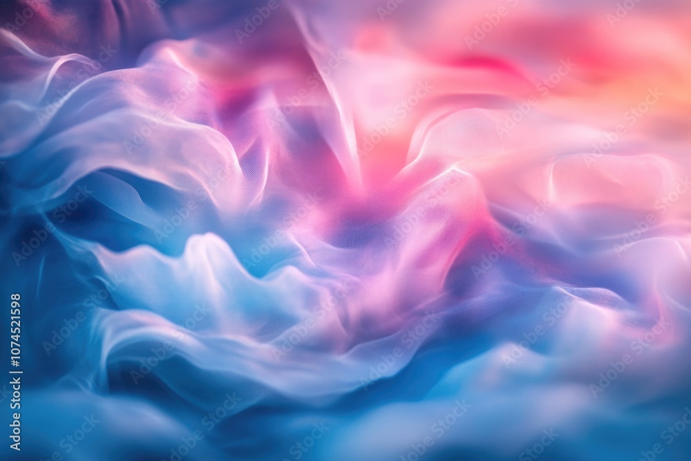 Obraz premium A close-up view of swirling blue and pink smoke