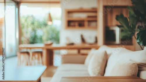 Cozy living area with wooden furniture and soft cushions photographed in a bright setting during daytime