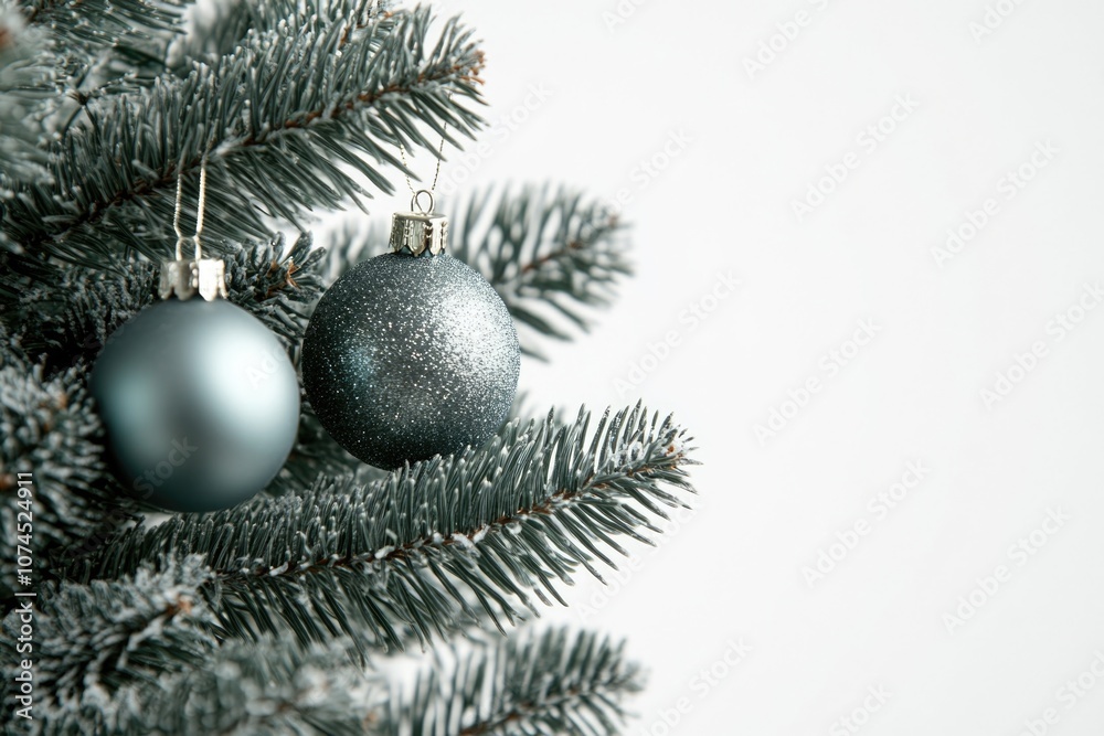 Close-up of two Christmas tree ornaments Close-up of two Christmas tree ornaments