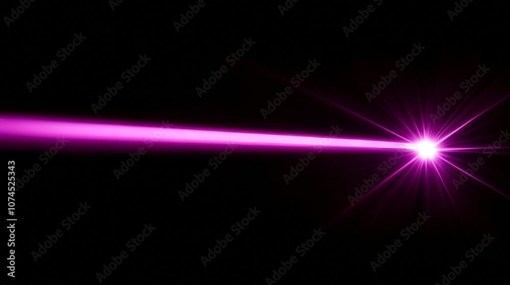 A purple laser beam on a black background, with a lens flare effect and rays of light - ai A purple laser beam on a black background, with a lens flare effect and rays of light - ai