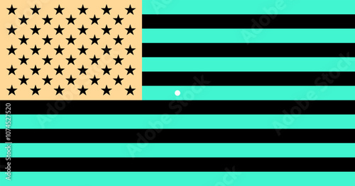 American flag, negative afterimage and optical illusion. Stare at the white dot on the inverted U.S. flag for around 30 seconds. Look at a white wall or black screen. The flag appears in real colors.