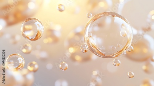 Abstract molecular structure background emphasizing cosmetic technology and skincare solutions 3D rendering