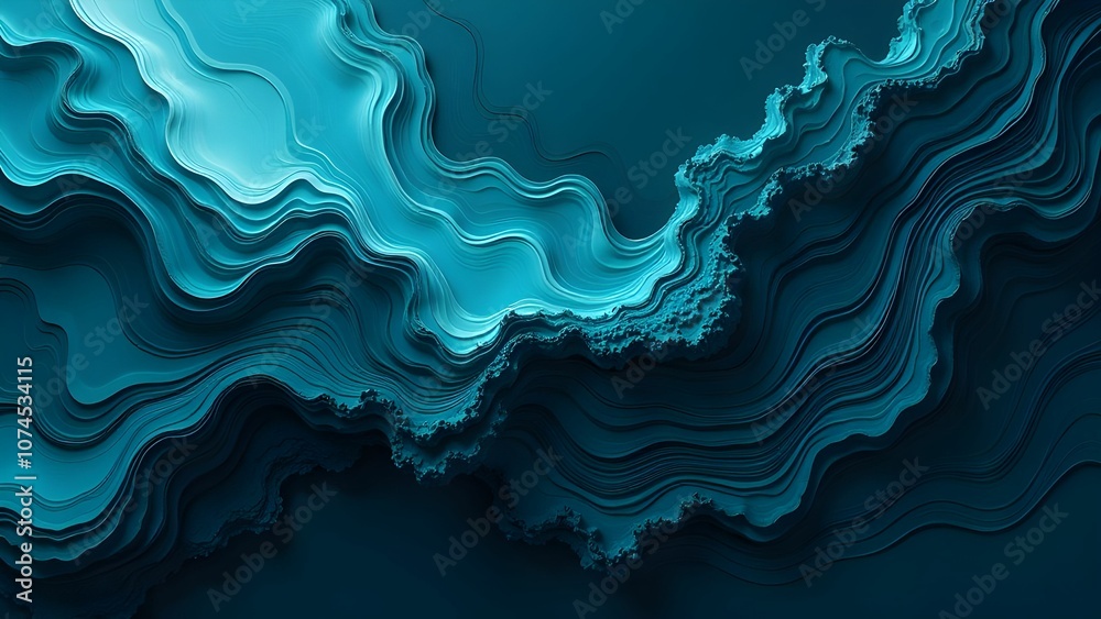 Obraz premium Blue waves, abstract background.