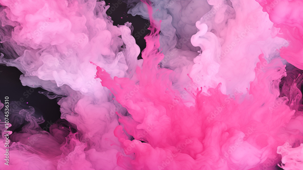Fototapeta premium pink paint splash isolated on black background. paint background.