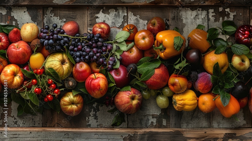 A wooden crate filled with various fruits for consumption or decoration A wooden crate filled with various fruits for consumption or decoration