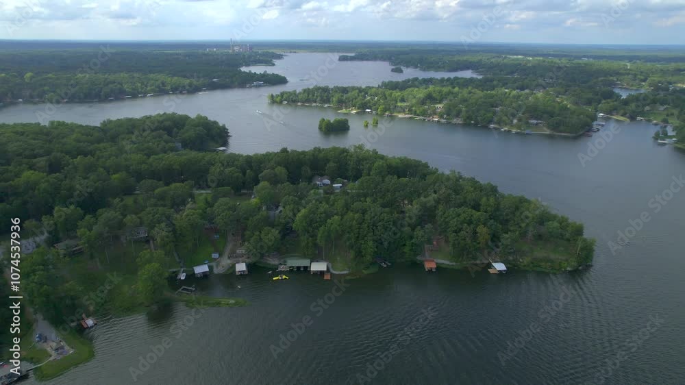 High aerial view of Lake of Egypt from a drone High aerial view of Lake of Egypt from a drone