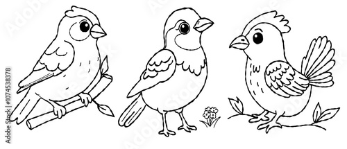 bird outline set  