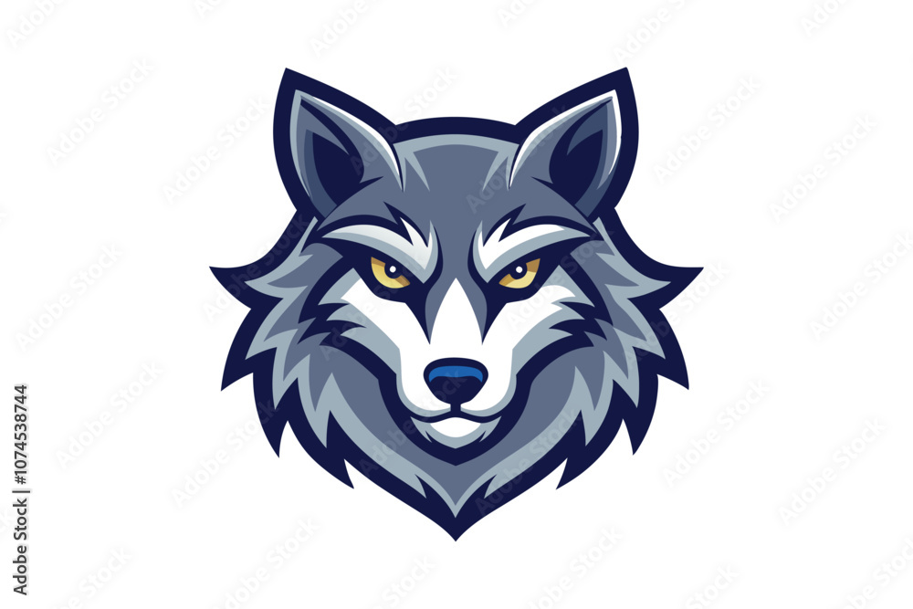 Fierce Wolf Head Mascot Logo Vector - Powerful and Stylish Animal Illustration for Branding, Gaming, and Wildlife Emblems Fierce Wolf Head Mascot Logo Vector - Powerful and Stylish Animal Illustration for Branding, Gaming, and Wildlife Emblems