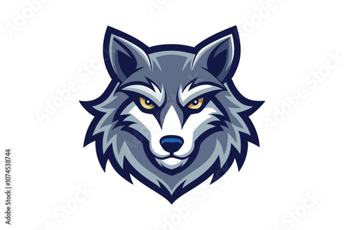 Fierce Wolf Head Mascot Logo Vector - Powerful and Stylish Animal Illustration for Branding, Gaming, and Wildlife Emblems photo