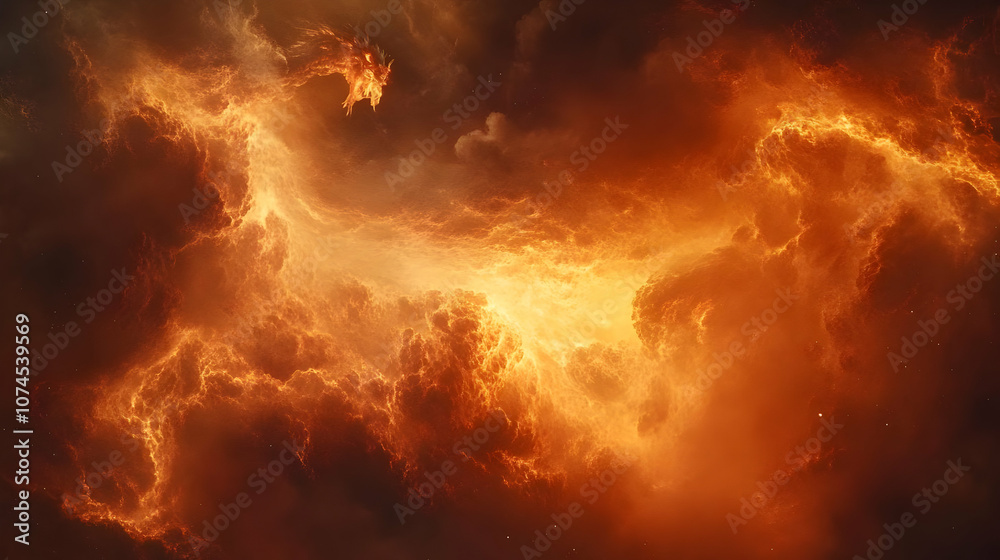 Abstract Background - Fiery Clouds Abstract Background - Fiery Clouds