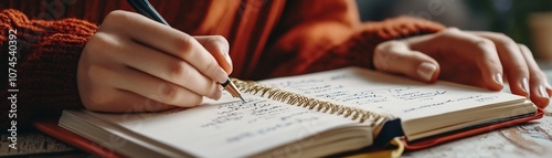 Hands Focused on Writing in...