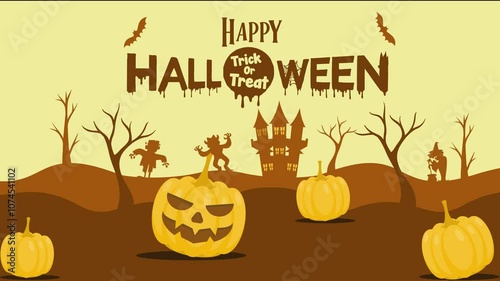 Happy Halloween Videos. Festive greetings with a scary background. Halloween Party photo