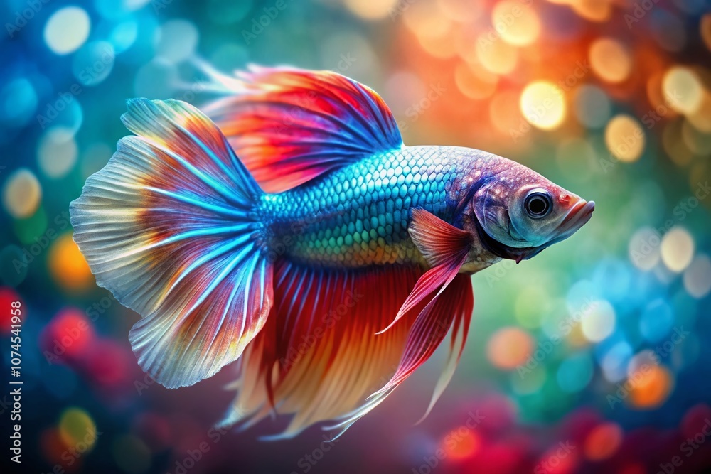 Stunning Betta Fish in Watercolor Style with Tilt-Shift Photography Effect for Unique Aquatic Art Imagery Stunning Betta Fish in Watercolor Style with Tilt-Shift Photography Effect for Unique Aquatic Art Imagery