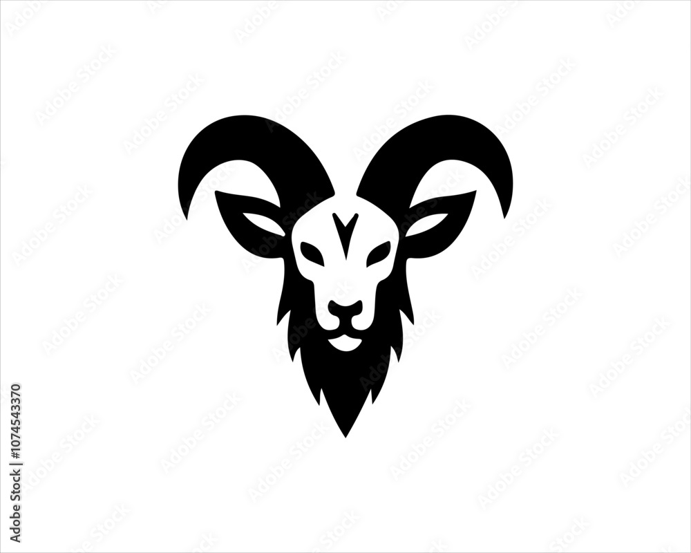 Silhouette Goat Logo Design Icon Symbol Vector Template. Black Goat Head Logo Vector Illustration Silhouette Goat Logo Design Icon Symbol Vector Template. Black Goat Head Logo Vector Illustration
