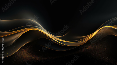 Abstract luxury swirling black and gold background. Gold liquid paint background. Gold waves abstract background texture.