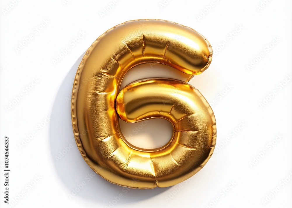 Stunning Golden Number 6 Isolated on a Crisp White Background, Perfect for Fashion Photography and Elegant Design Projects Featuring Luxurious Foil Font Elements Stunning Golden Number 6 Isolated on a Crisp White Background, Perfect for Fashion Photography and Elegant Design Projects Featuring Luxurious Foil Font Elements