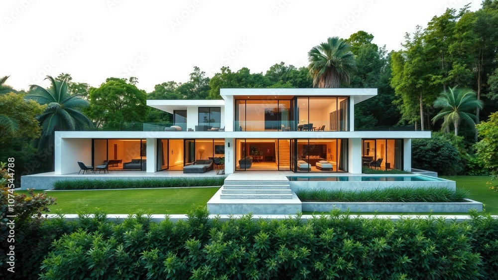 Modern House Isolated on Transparent Background - High Resolution Architectural Photography Modern House Isolated on Transparent Background - High Resolution Architectural Photography