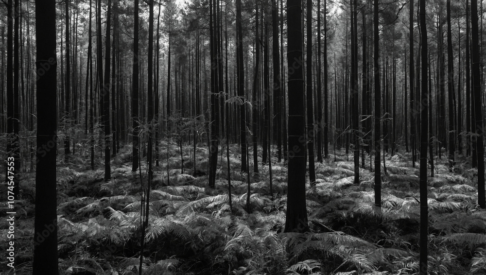 Fototapeta premium Rainforest black and white photo