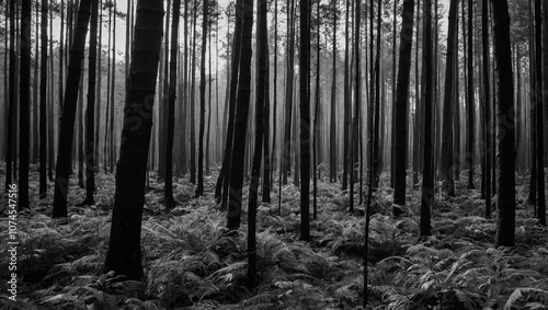 Rainforest black and white photo