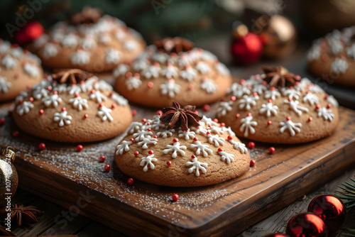 cookies on wooden table