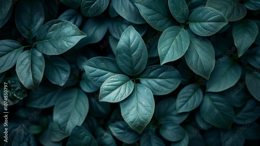 Fototapeta premium Dark green leaves background