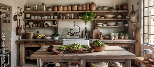 Wallpaper Mural kitchen interior with utensils Torontodigital.ca