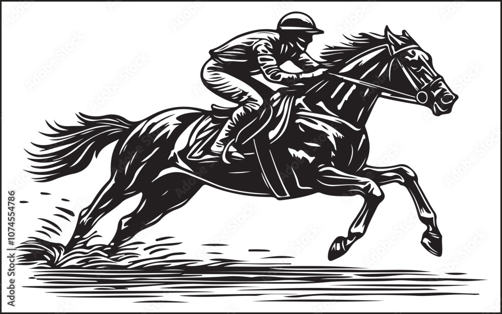 Obraz premium Desert Cowboy Vector Silhouette 