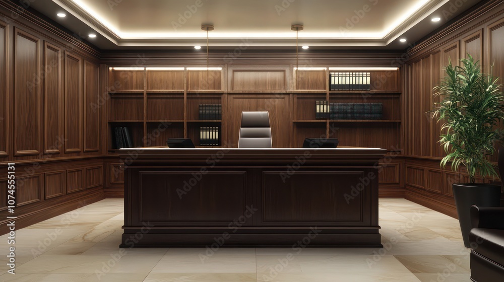 Front desk at a law firm, neat and welcoming space with legal decor, Front desk at a law firm, neat and welcoming space with legal decor,