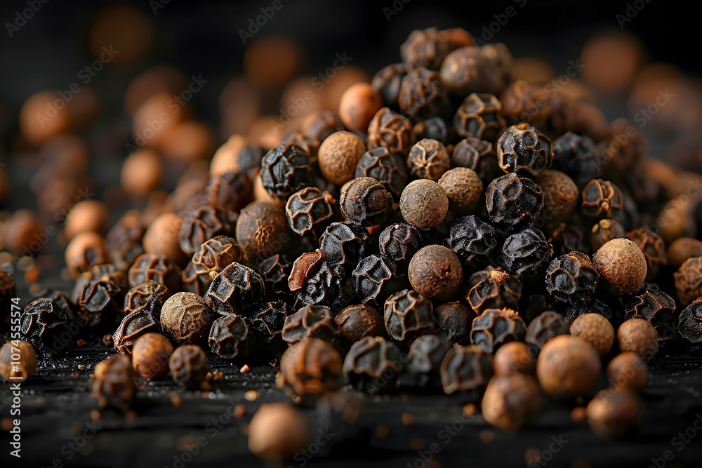 Close-up image of pepper on black background Close-up image of pepper on black background