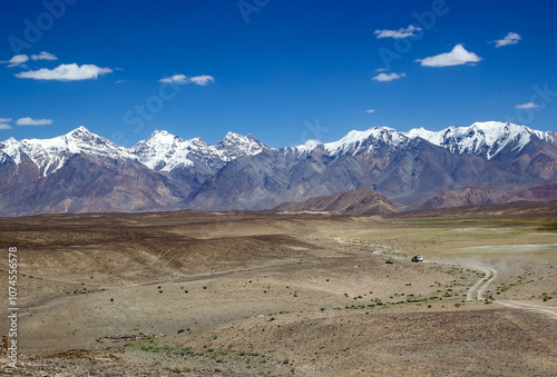 Mountains along the Bartang Valley in the Gorno-Badakhshan region in Tajikistan photo