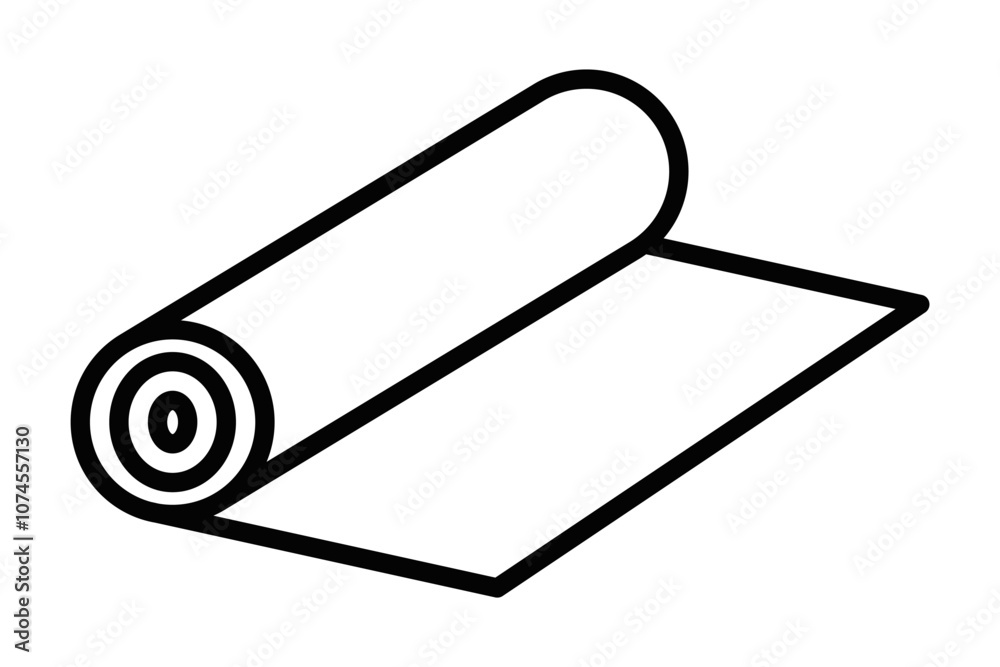 Rolled carpet icon, vector illustration. Editable stroke. Rolled carpet icon, vector illustration. Editable stroke.