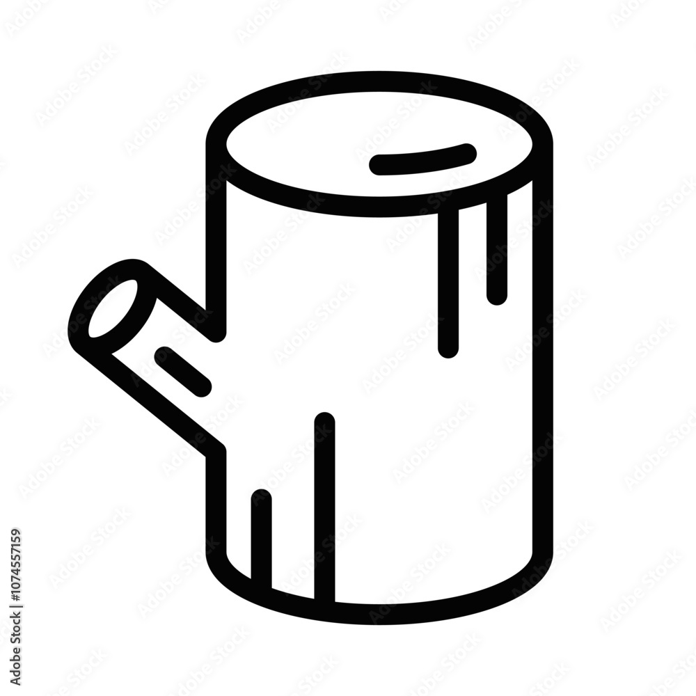 Tree stump icon, vector illustration. Editable stroke. Tree stump icon, vector illustration. Editable stroke.