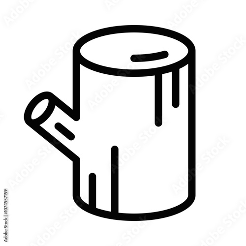Tree stump icon, vector illustration. Editable stroke.