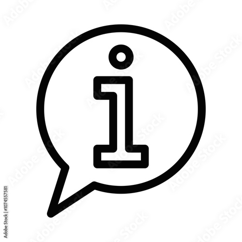 Outline icon of information symbol, representing help. Editable stroke.