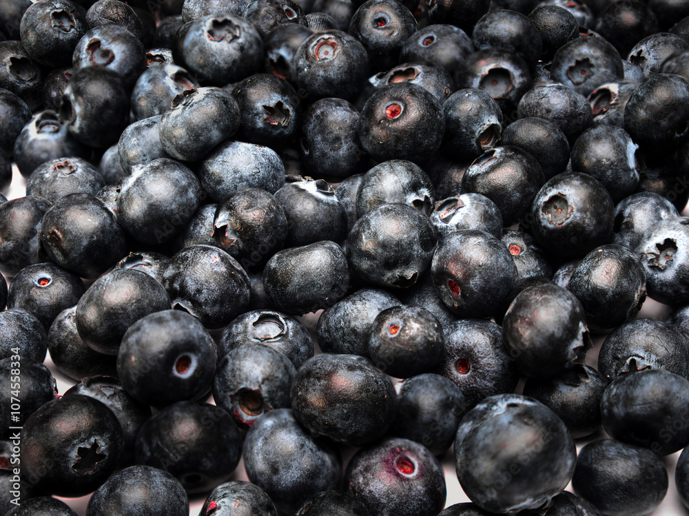 A background image with blueberries in a detailed view and different levels of focus A background image with blueberries in a detailed view and different levels of focus