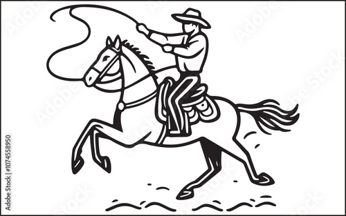 Desert Cowboy Vector Silhouette 