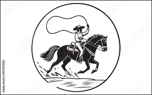 Desert Cowboy Vector Silhouette 
