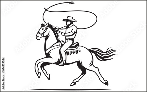 Desert Cowboy Vector Silhouette 