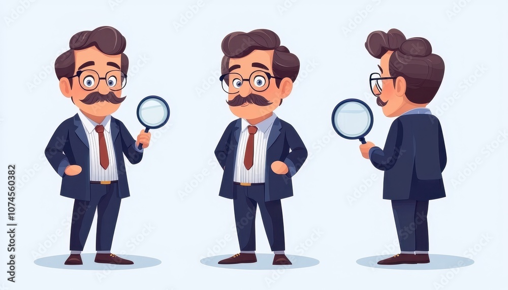 Explore the engaging world of cartoon detective design a flat style book featuring text and illustrations Explore the engaging world of cartoon detective design a flat style book featuring text and illustrations
