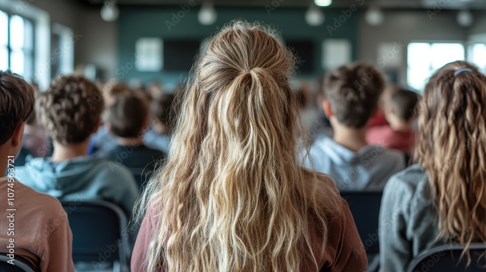 A group of young students seen from behind in a vibrant classroom setting, illustrating a lively educational atmosphere emphasizing learning and curiosity. A group of young students seen from behind in a vibrant classroom setting, illustrating a lively educational atmosphere emphasizing learning and curiosity.