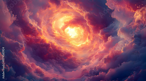 Abstract Illustration of Clouds with Light