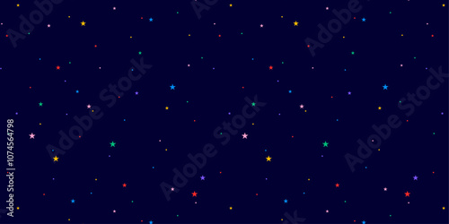 Colorful star background, star seamless pattern