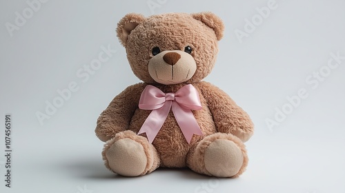 A photo of a cute teddy bear toy in a white background