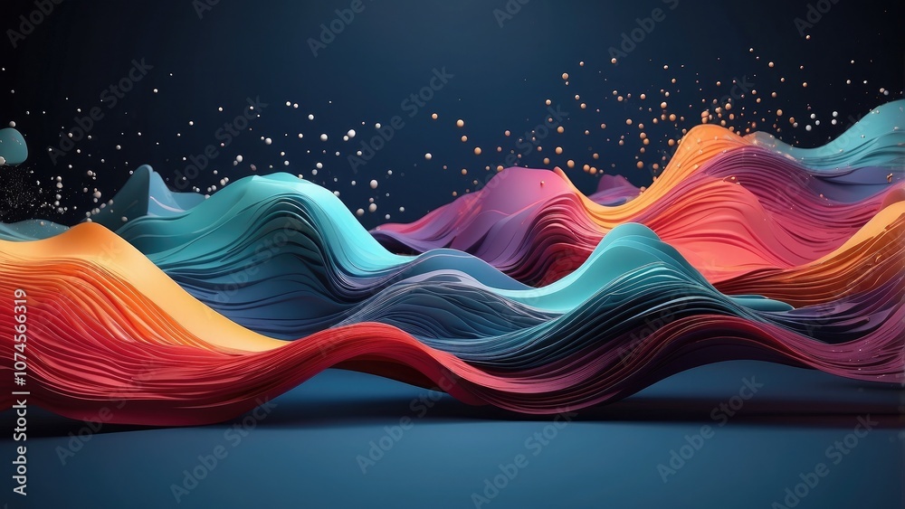 Particles flowing on an abstract background. A vector depiction of dynamic Particles flowing on an abstract background. A vector depiction of dynamic