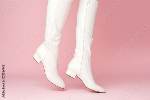 Shoe footwear white boot. photo