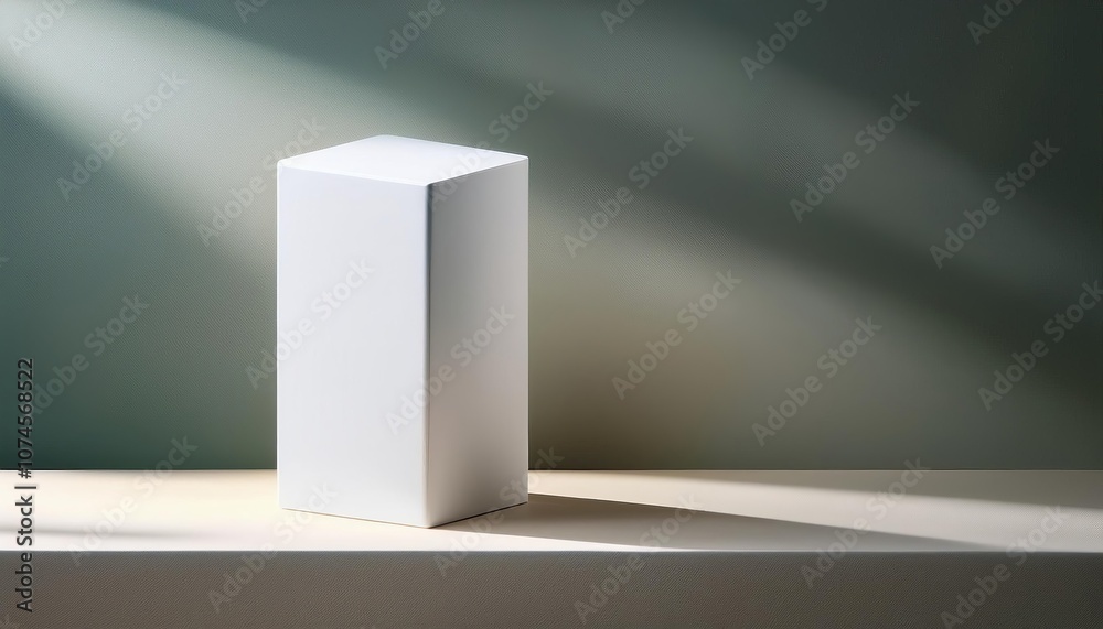 A simple white rectangular box displayed against a clean, minimalistic background, ideal for product presentation. A simple white rectangular box displayed against a clean, minimalistic background, ideal for product presentation.